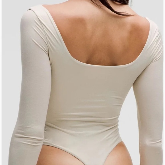 lululemon Wundermost Square-Neck Bodysuit Ultra Soft Shine Nulu - Picture 3 of 6